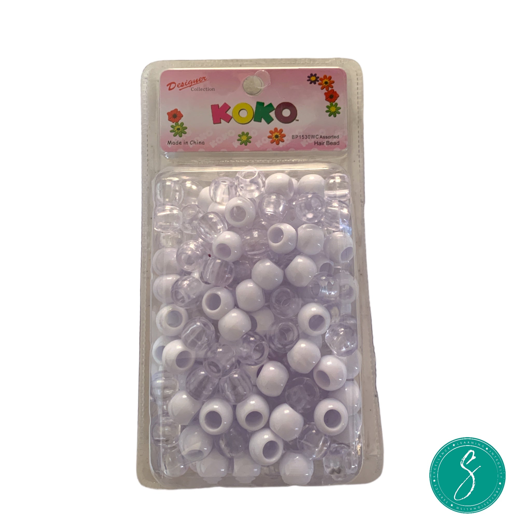 Koko Designer Beads Whi & Clear