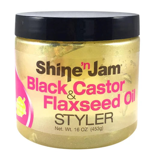 Shine 'n Jam Black Castor & Flaxseed Oil Styler 16oz