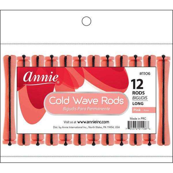 Annie Cold Wave Rods Long 12Ct Pink #1106